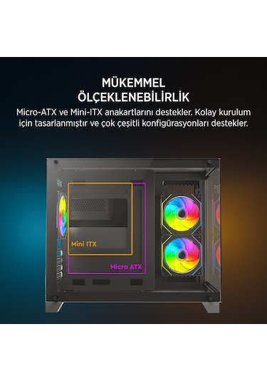 James Donkey Stark S700 3xargb Temperli Cam 650w 80+ Bronze Matx Siyah Gaming Oyuncu Kasa
