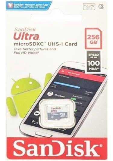 Sandisk Ultra 256GB 100MB/S Microsdxc Uhs-I Hafıza Kartı SDSQUNR-