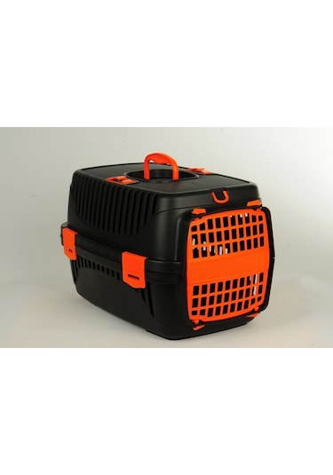 Pribor Kedi Köpek Evcil Hayvan Taşıma Çantası Box Orta Boy Çok Fonksiyonlu Siyah-turuncu