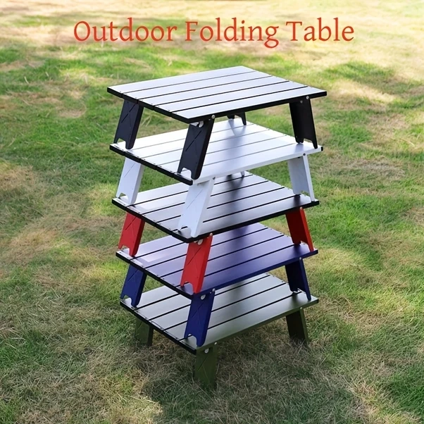 Oldfriend Siyah 1 Adet Ultra Hafif Portatif Alüminyum Kamp Masası - Kamp, Piknik & Outdoor Siyah