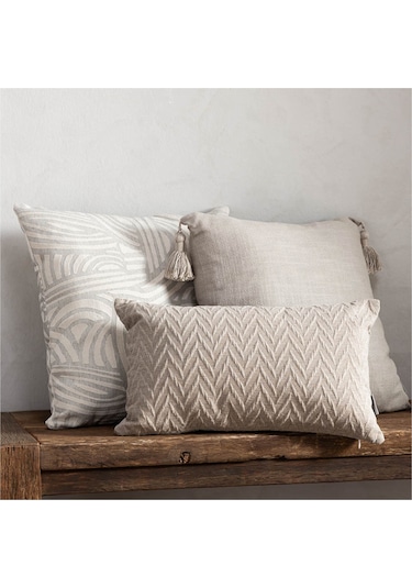 Mudo Home Alba Wave Kırlent Ekru 50x50