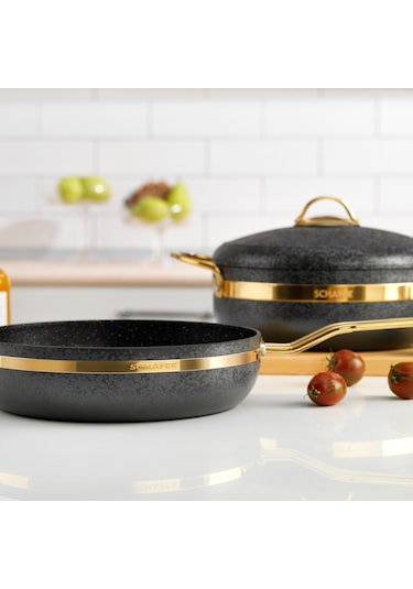 Schafer Goldie 7 Parça Granit Tencere Seti Siyah