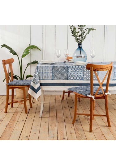 Karaca Home Castore Mavi Baskılı Masa Örtüsü 150x240 cm