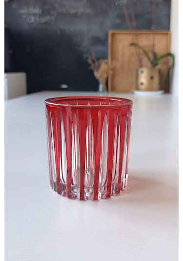 Kesme Cam Mumluk Kırmızı Beykoz Cam Kırmızı