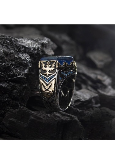 Islam Usta Tasarımı Miras Gümüş Erkek Yüzük