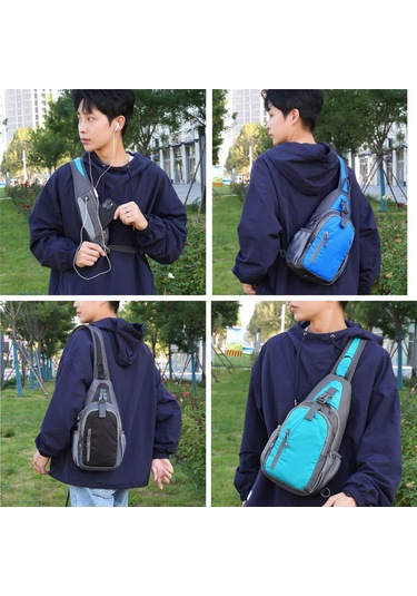 Maiyame Erkekler İçin Usb Şarj Portlu Hafif Sırt Çantası - Spor, Yürüyüş Ve Günlük Kullanım İçin Pratik Çapraz Askılı Çanta Mavi