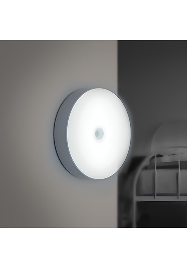 Usb Şarjlı Akıllı Hareket Sensörlü Kablosuz Led Aydınlatma Lamba Beyaz Işık - 1 Adet