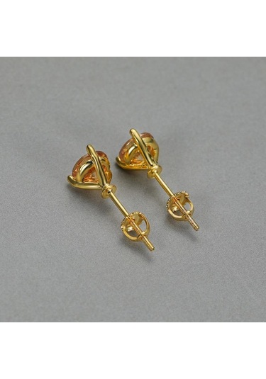 Pembe Zarif 1.25ct Birthstone Martini Saplama Küpe 18 K Altın Yuvarlak Kesim Spiral Saplama Küpe Kadınlar Için Doğa Taş Düğün Güzel Takı