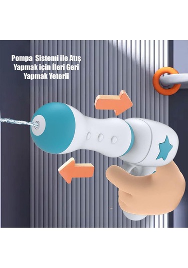 Sırt Çantalı Sırta Takılabilen Pompalı Su Tabancası 2000ml Kapasite - Mavi