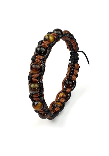 Kaplan Gözü Taşlı El Isi Doğal Taş  Bileklik