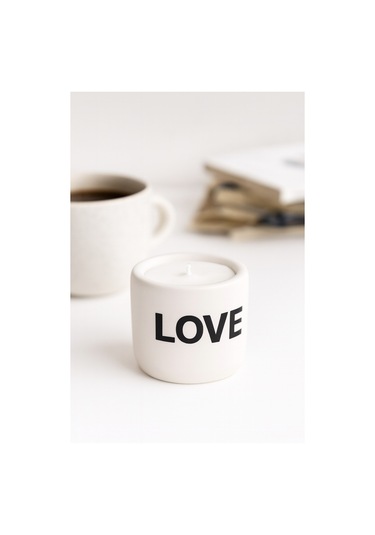 Dekoratif Kokulu Mum Love Beyaz Love