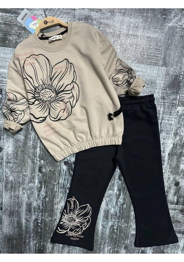 Kız Çocuk İspanyol Paca 2'li Takım Bej