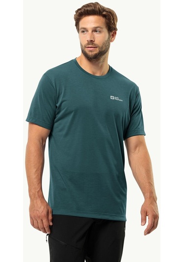 Jack Wolfskin Vonnan S/s T M Erkek T-shirt-28381-koyu Yeşil Koyu Yeşil