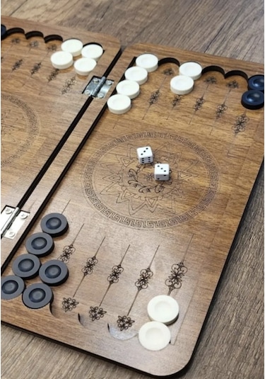 Seyahat Mini Mobil Çanta Tavla Seti 24 X 12 Cm