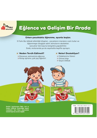 Playever 5 Farkı Bul - Hayvanlar, Dikkat Ve Görsel Algı Etkinlik Kitabı