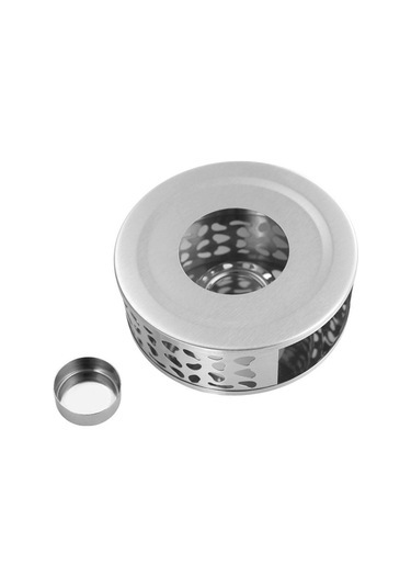 Paslanmaz Çelik Çaydanlık Standı Isıtıcı Mum Yuvarlak Taban Isıtıcı Kahve Süt Mumluk Ocak Crazy Volcano Yağı Gümüş