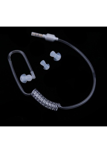 Suntek 3.5mm Mono Kulaklık Stereo Hava Tüp Mic Hafif Gümüş