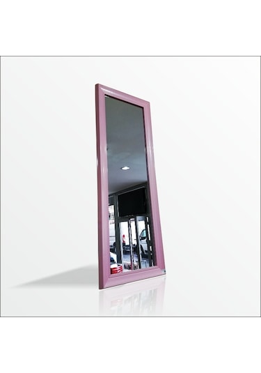 110Cm Pudra Pembe Çerçeveli Salon Antre Banyo Duvar Boy Aynası Pembe