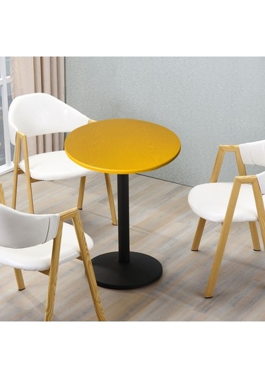 Trendooze Homyl Yuvarlak Masa Örtüsü 27,5-33,5 Inç Sarı Sarı Yemek Masası Evinize Konforlu Hava Sarı