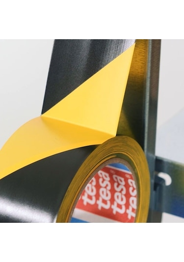 Tesa 60760 Yer İşaretleme ve Çizgili İkaz Bandı Sarı Siyah 33M X