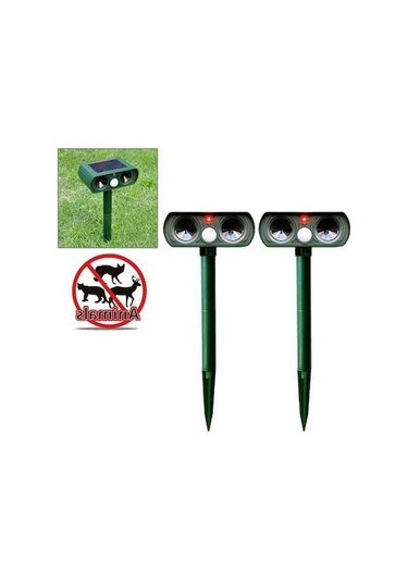 Ganzhoushop Ultrasonik Sensörlü Pır Kovucu Işık Hayvan Güneş Güçlü Enerjili Cbtx Adet 2 Aw
