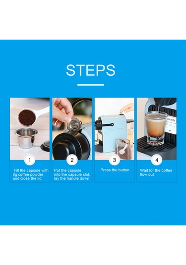 Jeemson 304 Paslanmaz Çelik Yeniden Kullanılabilir Kahve Kapsülü, Nespresso U/citiz/pixie Uyumlu, Hassas Filtre Ağı, Metal Daraltma Tasarımı Diğer