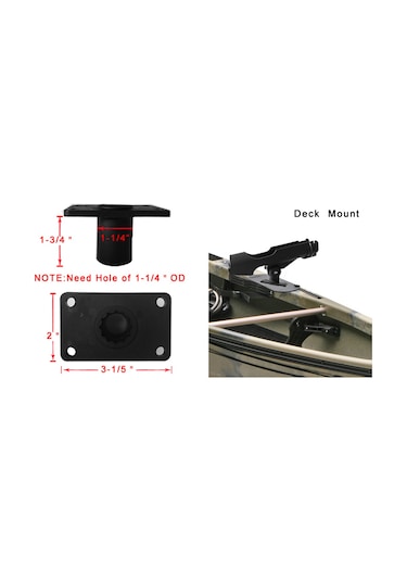 Shineyee Kara Süngerli Plastik Abs Malzeme Denizcilik Balıkçılık Kamışı Tutucu Kayık Ve Kano İçin Dayanıklı Tutucu