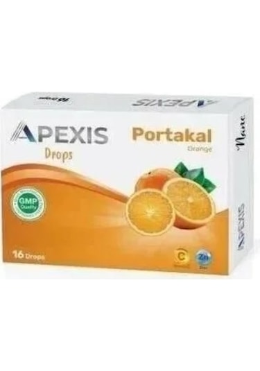 Apexis Drops Portakal Aromalı Pastil 16'lı