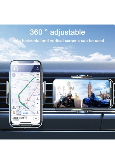 Youtek Araba İçin Otomatik Algılayıcı Kablosuz Şarj Cihazı - Havalandırma Çıkışlı Telefon Tutucu Lacivert Lacivert