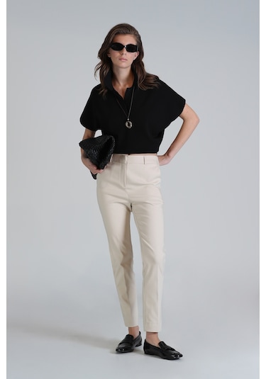 Lufian Sun Kadın Pantolon Ekru Ekru 121190003100520 Ekru