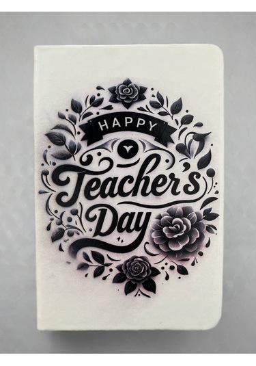 Öğretmenler Günü Hediyesi Defter 80 Yaprak Çizgili Ajanda Özel Tasarım Kapaklı Not Defteri Kod:14 Çok  Renkli