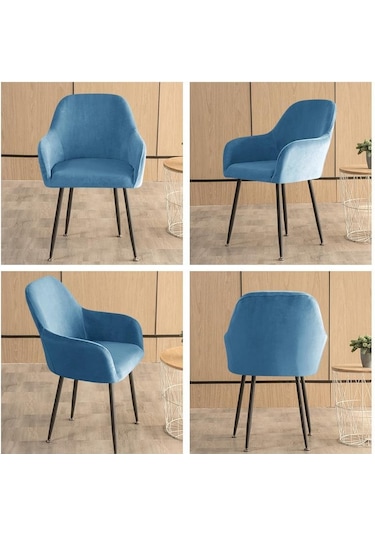 Tavuskuşu Mavisi Kadife Streç Koltuk Kapak Elastik Düz Renk Yemek Sandalyesi Kapakları Ev Dekor Yıkanabilir Yüksek Kol Dayama Ofis Koltuğu Slipcovers