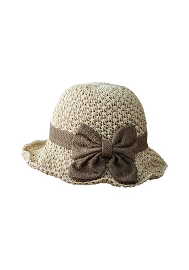 Kadın Pastoral Ilmek Hasır Güneş Şapkası Eypmy8 Bej