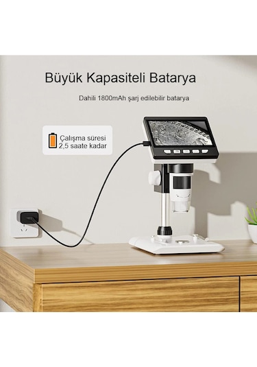 Dijital Mikroskop 1080p Lcd Ekran Usb Hd Mikroskop 50x-1000x