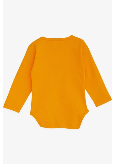 Breeze Erkek Bebek Çıtçıtlı Zıbın Body Yazı Baskılı 9 Ay-3 Yaş, Hardal Sarı