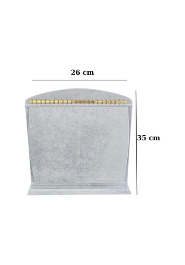 Bombeli Kolye Zincir & Kolye Standı 22 Metal Askılı Gri 26 X35 Cm Çok Renkli