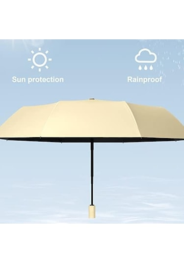280 50 50 Seyahat Şemsiyesi Otomatik Açılıp Kapanır - 10 Alüminyum Alaşımlı Kaburga Rüzgar Geçirmez Güneşlik Katlanabilir Kompakt Şemsiye Diğer