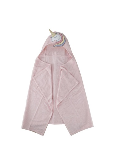 Pamuklu Unicorn Desenli Bebek & Çocuk Kundak Panço Baveno Pembe
