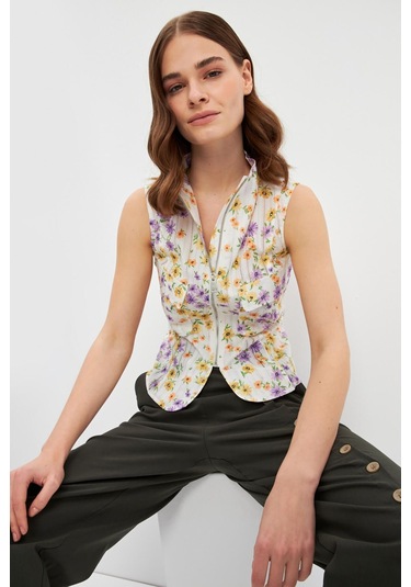 Stella Pulvis Çok Renkli Fermuarlı Cepli Kuplu Bluz Çok Renkli