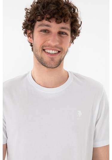 U.S. Polo Assn. Erkek Regular Fit Bisiklet Yaka Beyaz Basic Tişört 50305924-VR013 U.S. Polo Assn. Erkek Regular Fit Bisiklet Yaka Beyaz Basic Tişört 50305924-VR013