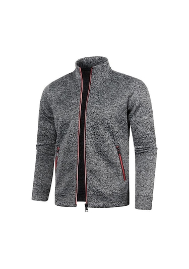 Erkek Hırka Fermuarlı Kapşonlu Siyah Yeşil Gri Kontrast Renkler Ceketler Moda Rahat Yüksek Stand Sweatshirtler Montlar Spor Giyim Yasheng Kahve Kahverengi