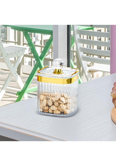 Suntek Magideal Gıda Saklama Kabı Kapaklı Kavanoz Baharat Servis Altın