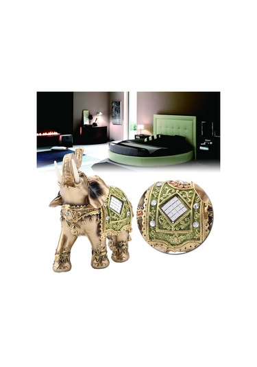Kangvka Yeşil Orta Boy Reçine Fenerji Fillo Elefant Heykeli - Ev Ofis Dekorasyonu, Şans Ve Servet Simgesi, Hediye Özel
