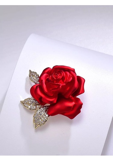 Beautiful Detail Broş Çiçek Gül 214132354 Kırmızı