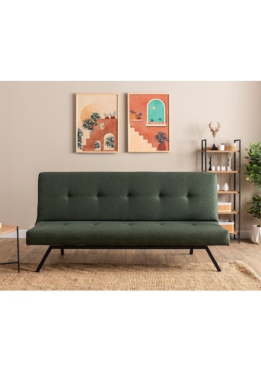 Pafu Zola Üçlü Yataklı Koltuk - Keten Haki Haki