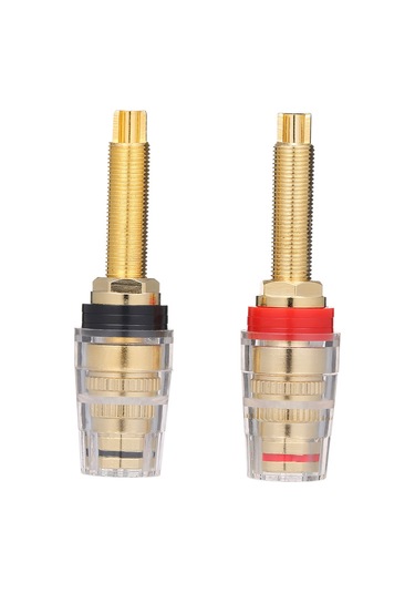 Yuntech01 1 Çift 24k Altın Kaplı Hoparlör Bağlantı Ucu, 4mm Muz Plug, Ses Bağlayıcı, Sol-sağ Ses Kolu, Uzun Tip, Bakır+abs Malzeme Palmiye