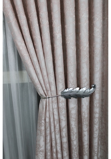 Jakar Fonluk Sahil Desen 1/3 Sıklık Korniş İçin Tek Kanat Pembe