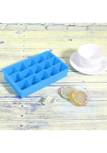 Springsun Mutfak Ve Bar İçin 15 Bölmeli Silikon Buzluk Kalıbı - Yemek Dereceli, Esnek, Çamaşır Makinesine Uygun, Mavi Renk Çok Renkli