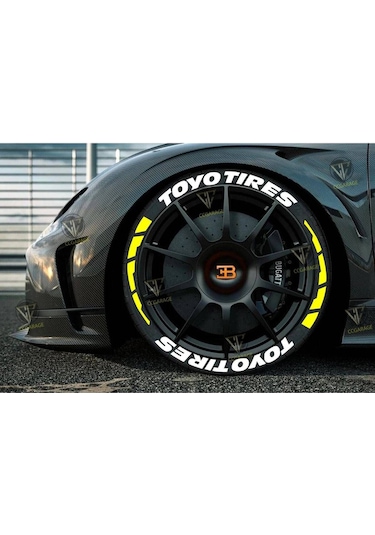 Lastik Yazı Toyo Tires Motor & Araç Lastik Sticker + Şerit 5 Renk 2.5 Cm 16 Adet