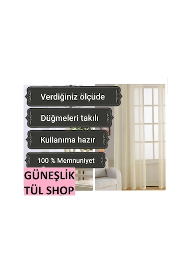 Güneşlik Perde Kalın Saten 1.Kalite Güneşe Dayanıklı Puntalı Şok. (397828405) Kırık Beyaz